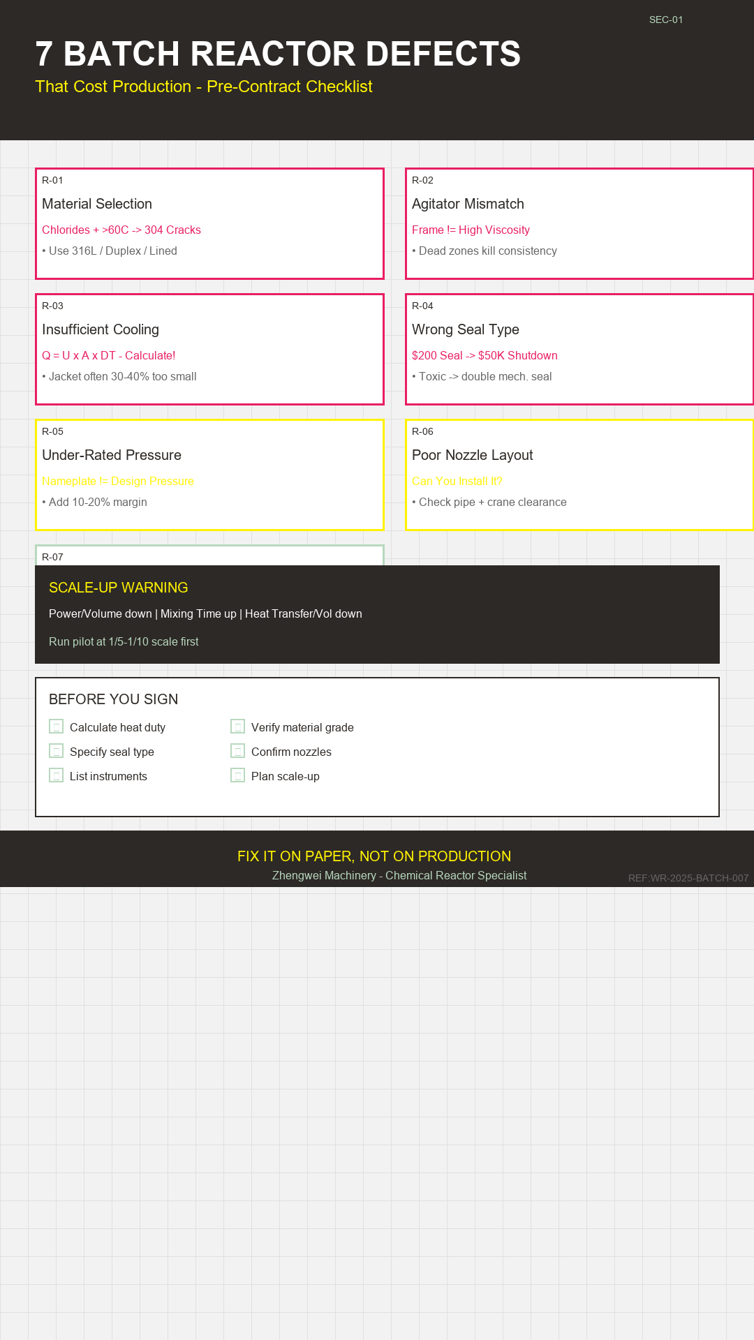Batch Reactor Design Defects Infographic